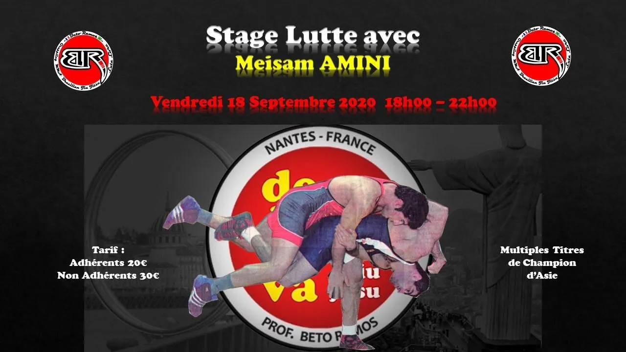 Affiche : stage de lutte avec Meisam Amini, vendredi 18 septembre 2020, 18h-22h